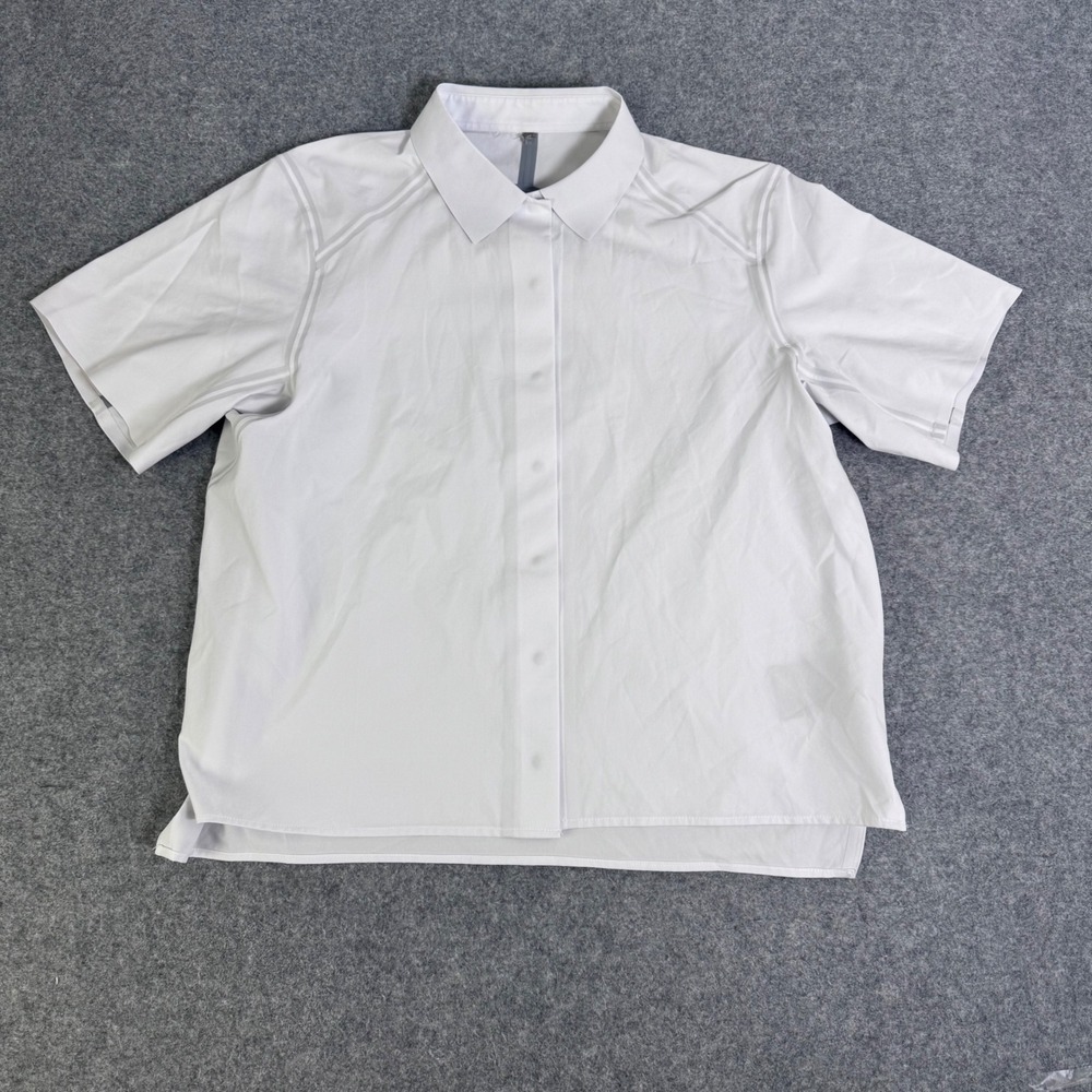 Arcteryx Finial Shirt W White Short Sleeve Button Down Technical Top S 141366